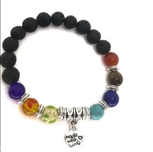 Handmade Lava Beads 7 Chakra Healing Bracelet